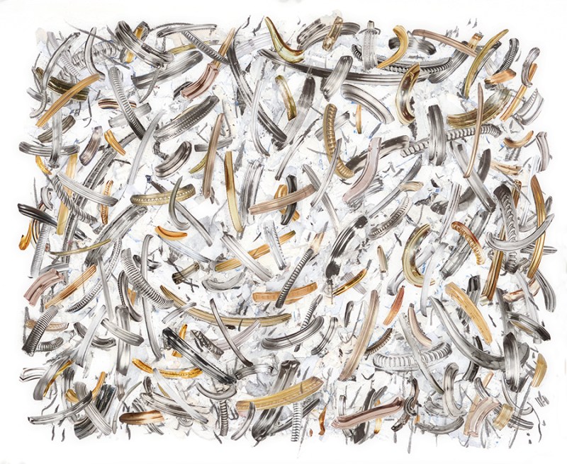 Silver and Gold Strokes Collage