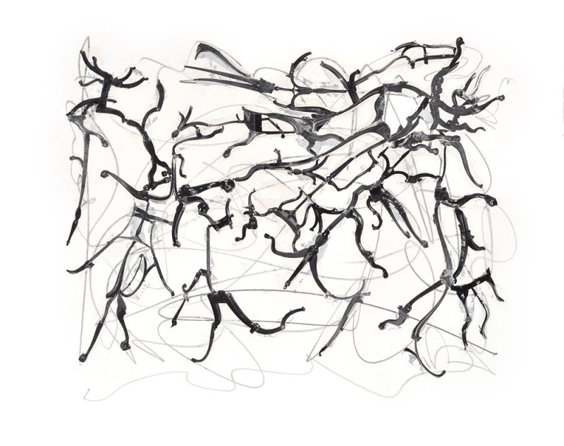 Dancing Legs Mixed Media Collage