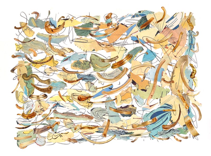 Mid-Century Color Mixed Media Collage