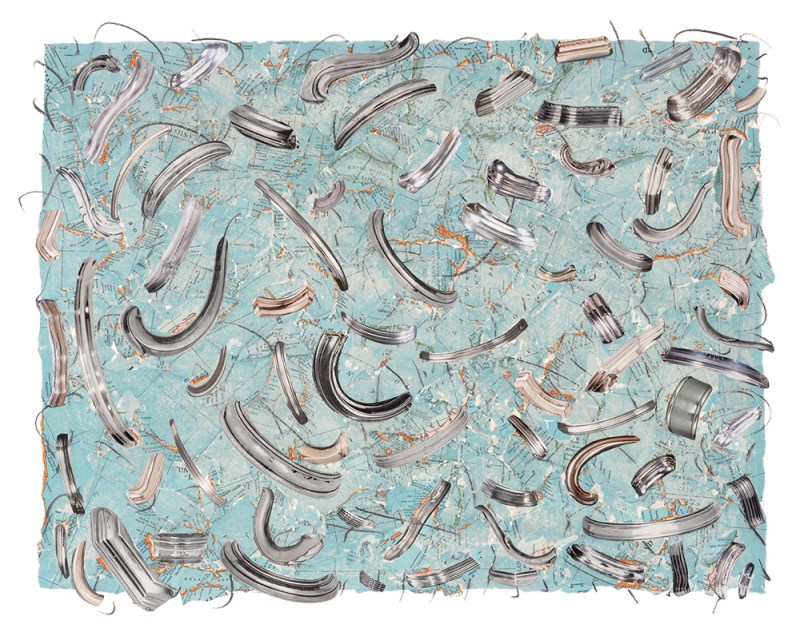 Silver Dance Mixed Media Collage