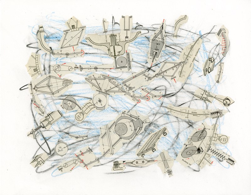 Blue Haze Mixed Media Collage